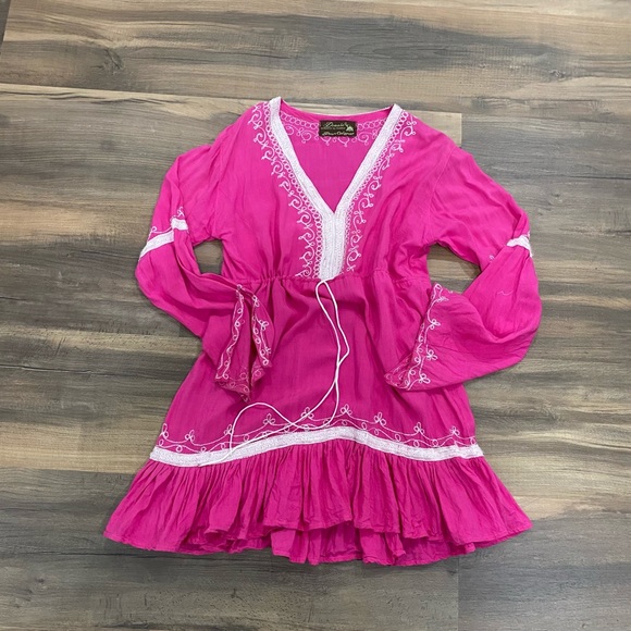 Donale st baths st tropes pour calypso fuscia tunic